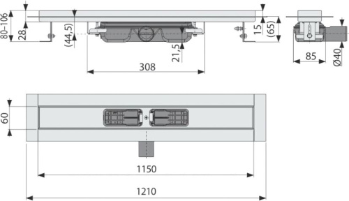 Душевой лоток AlcaPlast APZ106-1150 115 см фото 4