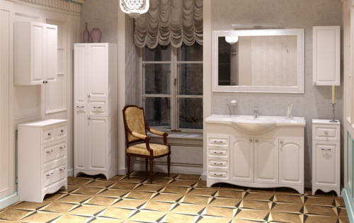 Мебель для ванной Corozo Классика 120 с бельевой корзиной фото 2