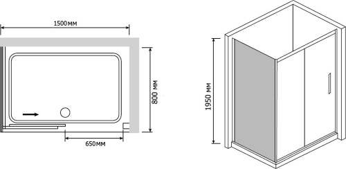 Душевой уголок RGW Passage PA-42 (1500-1550)х800 профиль хром, стекло матовое фото 2