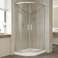 Душевой уголок Vegas Glass ZS-F 90*80 07 01 профиль матовый хром, стекло прозрачное