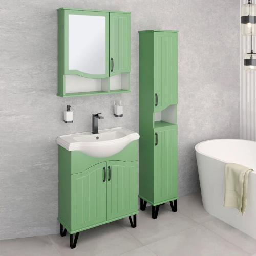 Мебель для ванной Runo Марсель 65, напольная, зеленая фото 9