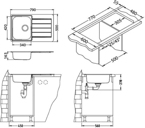 Мойка кухонная Alveus Line 80 фото 3