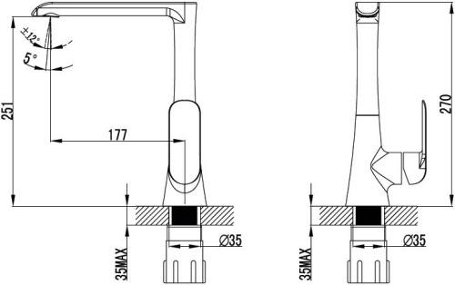 Смеситель IDDIS Calipso CALSBL0i05 для кухонной мойки фото 5