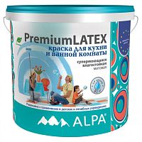 Краска для кухни и ванной латексная Alpa Premiumlatex матовая белая 