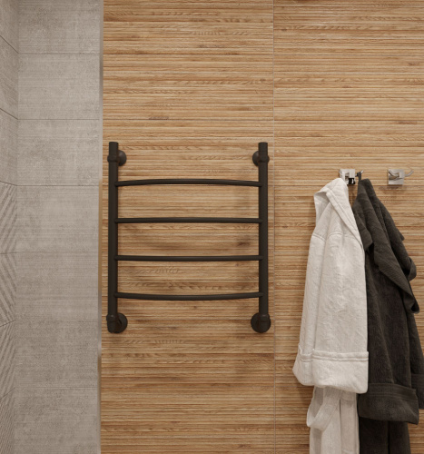 Полотенцесушитель водяной EWRIKA Сафо D 60х50, чёрный матовый фото 2