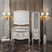Мебель для ванной Opadiris Лаура 100 белая с патиной