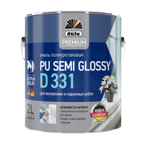 Эмаль универсальная полиуретановая акриловая Dufa Premium PU Semi Glossy D331 шелковисто-матовая 2 л.