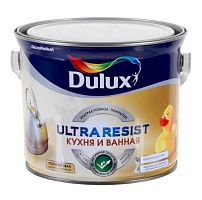 Краска для кухни и ванной латексная Dulux Ultra Resist полуматовая база BW 2,5 л.