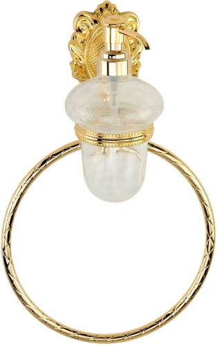 Дозатор Migliore Cleopatra 16683 настенный с кольцом, золото фото 2