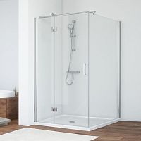 Душевой уголок Vegas Glass AFP-Fis 100*110 08 01 L профиль глянцевый хром, стекло прозрачное