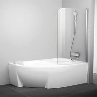 Шторка на ванну Ravak Rosa CVSK1 160/170 R Transparent, профиль блестящий + средство для ванн и душевых кабин