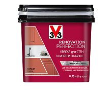 Краска для стен и мебели на кухне V33 RENOVATION PERFECTION 0,75 л Коралл
