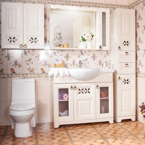 Мебель для ванной Бриклаер Кантри 105 бежевый дуб фото 8