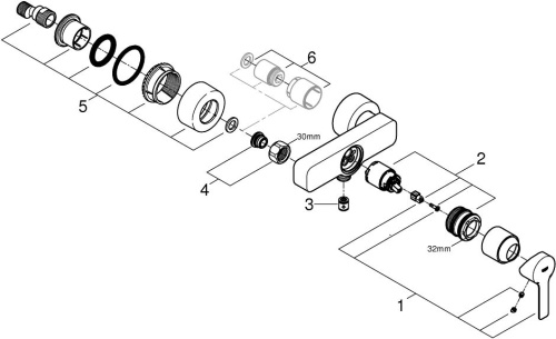 Смеситель Grohe Lineare New 33865001 для душа фото 2