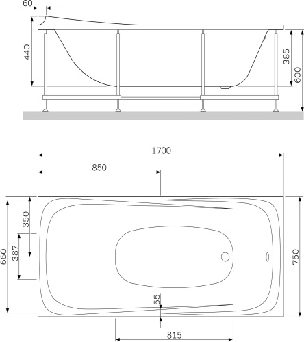 Акриловая ванна AM.PM Sensation 170х75 фото 7