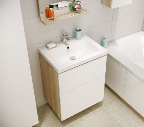Мебель для ванной Cersanit Smart 80 ясень, белый фото 4